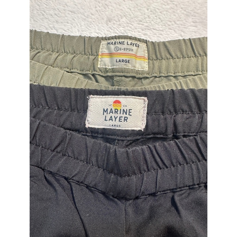 Marine Layer Allison Pant Large Black Olive Very Good Bundle 2 Modal Stretch - Picture 4 of 10